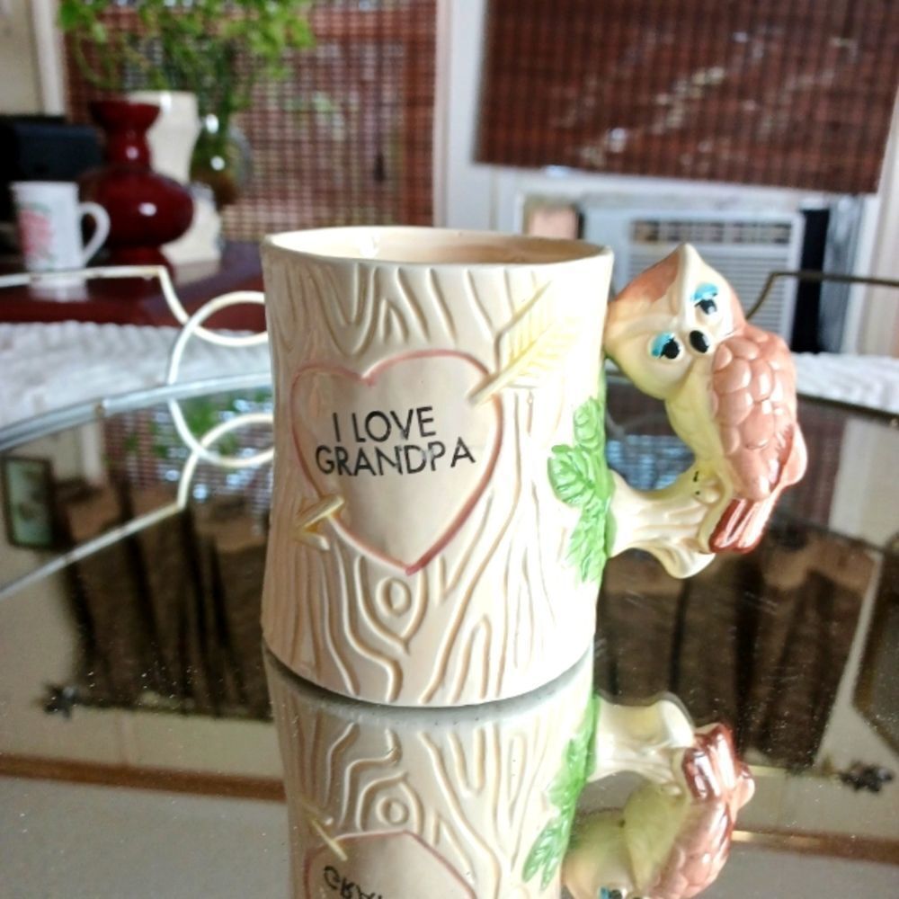 Vintage I  love Owl GrandPa 50s‎ Coffie Mug